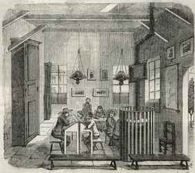 Escola para idiotas em Bicetre no século XIX - Gravura em "Tableau-de-Paris" de Edmond Texier 1852
