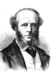 Edward Orange Wildman WITEHOUSE (1816-1890), engenheiro eletrotécnico inglês do cabo telegráfico transatlântico. Gravura de 1868