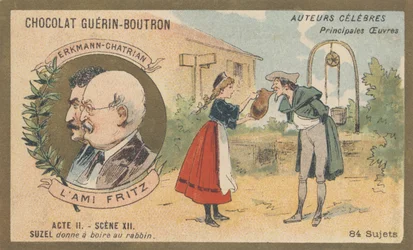 Erkmann-Chatrian, pseudônimo coletivo de Emile Erkmann (1822-1899) e Alexandre Chatrian (1826-1890), romancistas, autores de “L&39;ami Fritz”, romance (1864)