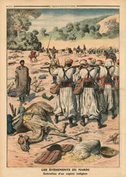 Execução de um espião marroquino, ilustração de &39;Le Petit Journal&39;, suplemento ilustre, 28 de maio de 1911