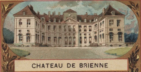 Vista exterior do Chateau de Brienne le Chateau (Brienne-le-Chateau) no Aube (10). Cromolitografia do final do século XIX