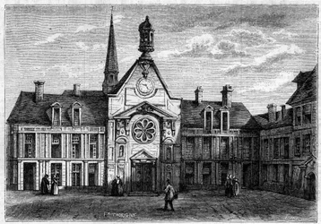 Vista exterior do Hospital da Mulher Incurável, construído entre 1634 e 1757, e restaurado em 1861. Também chamar Hospital Laennec. Paris