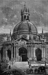 Vista exterior do santuário do jesuíta Inácio de Loyola em Espanha