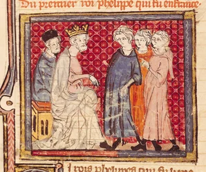 F.204v Rei Filipe I (1053-1108), Grandes Crônicas da França, 1375-79