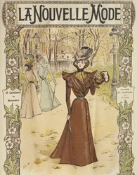 Placa de moda, ilustração de capa do La Nouvelle Mode, 12 de dezembro de 1897