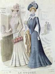 Senhoras elegantes na bilheteria da Gare du Nord, em Paris, c.1900