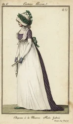 Mulher da moda com chapéu Minerva no Tivoli Gardens