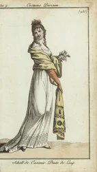 Mulher da moda usando um xaile de cashere