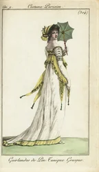 Mulher da moda com guarda-sol