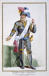Fernand Cortez (1485-1547), gravado por Pierre Duflos (1742-1816), 1780 (gravura em cobre)
