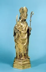 Estatueta de um bispo (cobre dourado)