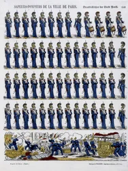 Bombeiros da cidade de Paris - Imagem de Epinal, cerca de 1852