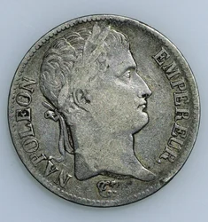 Moeda de cinco francos, com a cabeça de Napoleão (1769-1821), 1811, anverso