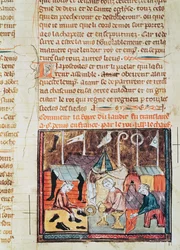 Fol.122v Mercadores na Feira Lendit perto de St. Denis, das Grandes Crônicas da França, 1375-79