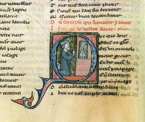 Fr.1533 f.100v Saraceno convertido por uma imagem da Virgem, de La Vie Nostre Dame