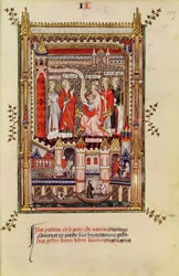 Fr 2091 fol.125 St. Saintin e St. Antonin, sendo instados a escrever a história da vida de St. Denis, de Vie de St. Denis, 1317