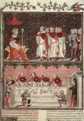 Fr 2813 fol.39 O Dauphin Charles (1338-80) e os Deputados dos Três Estados, das Grandes Chroniques de France, 1375-79