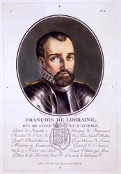 François de Lorraine, duque de Guise e d&39;Aumale, de Retratos dos Grandes Homens, Mulheres Ilustres e Assuntos Memoráveis da França, publicado em 1787-92.