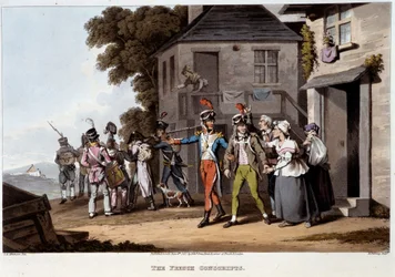 Conscritos franceses, c.1814 (cor litho)