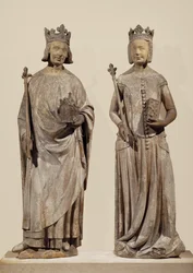 Rei francês Carlos V e Joana de Bourbon (pedra)