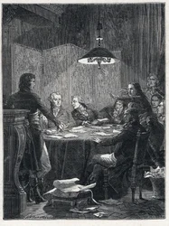 Revolução Francesa: reunião do Comité de Salvação Pública, governo revolucionário instituído pela Convenção Nacional em 1793.