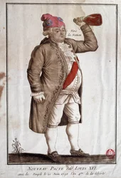 Revolução Francesa: «Novo pacto de Luís XVI com a Nação (20/06/1792)». Gravura anónima do século XVIII. Paris, Biblioteca do Arsenal.