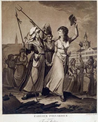 Revolução Francesa: "Parisian poissardes" Imprimir por volta de 1789 Paris, Musee Carnavalet