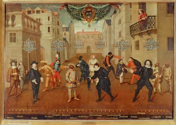 Comediantes franceses e italianos ... (pintura sobre tela)