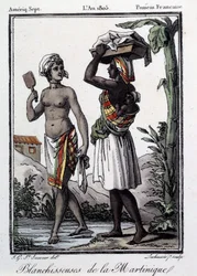 Colônias francesas: branqueadores da Martinica para as Índias Ocidentais. Gravura a partir de 1805. Chartres, Museu de Belas Artes