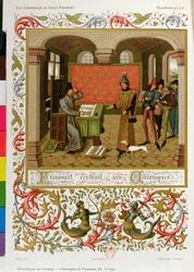 Froissart (1333-140001) escrevendo suas crônicas (fac-símile de Ms. 5190)