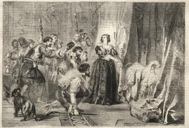 Fronde - O povo exige ver o rei: Paris, Palais Royal, 9 de Fevereiro de 1651 - Fronde: na noite de 9 de Fevereiro de 1651, no Palais Royal, Ana da Áustria (1601-1666) mostra Luís XIV, conhecido como Le King Soleil (O Rei Soloil ou Luís o Grande