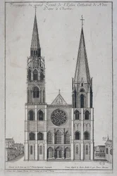 Frontispício do grande portal da Igreja Catedral de Notre Dame à Chartres, projetado no local pelo engenheiro geógrafo de São Vicente, sd. Século XIX