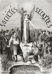 Frontispício das Sociedades Secretas, o Frank Macons, publicado em c.1867