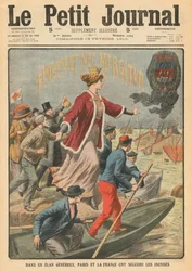 Generosidade da cidade de Paris e da França no resgate das vítimas das inundações, ilustração de &39;Le Petit Journal&39;, suplemento ilustre, 13 de fevereiro de 1910