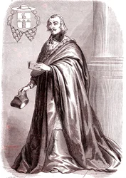 Giulio Raimondo Mazzarino, cardeal e diplomata francês de origem italiana.1865 (gravura)