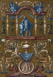 Grotesco, Por Jean Berain o Ancião (1640-1711), Gravura do Dictionnaire de l