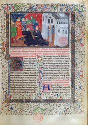 Guillaume de Nangis (d.130003) apresenta seu livro a Philippe IV (1268-1314) le Bel, rei da França de 1285-1314