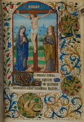 H - L-3-3 fol. 101r A Crucificação, do Livro das Horas, Uso de Paris, meados do século 15