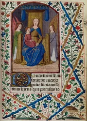 H - L-3-3 fol. 148r Virgem com o Menino, do Livro das Horas, Uso de Paris, meados do século 15