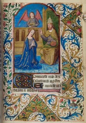 H/L-3-3, fól. 80r, Coroação da Virgem, de um livro de horas para uso de Paris, meados do século XV