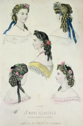 Penteados de Monsieur Croisat, de La Mode Illustrée, 1865