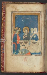 Harley 2928, f.16v, The Meal at the House of Simon the Pharisee (vellum)