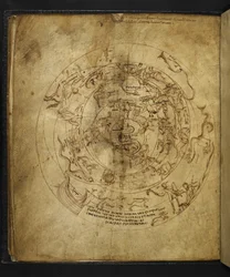 Harley 647 f.21v Diagrama dos Hemisférios Norte e Sul, de 