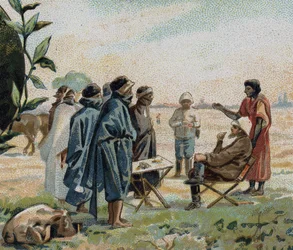 Henri Duveyrier, geógrafo e viajante francês (1840-1892), falando com o Touareg d