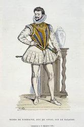 Henri de Lorraine, Duque de Guise, dit le Balafré (1550 - 1588) - em "France and the French through the centuries" por Augustin
