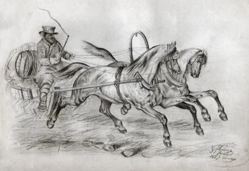 Carro a cavalo. (gravura
