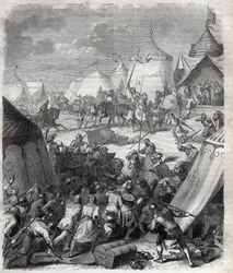 Guerra dos Cem Anos: Batalha de Poitiers (1356). Gravação em "História dos Papas (...) Crimes da Rainha Rei e Imperadores através dos séculos" por Maurice Lachatre