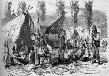 Acampamento de emigrantes húngaros em Vatimont, Moselle (57)