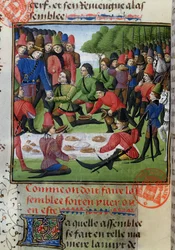 Almoço de caça, do livro de caça de Gaston Phebus de Foix (1331-91)