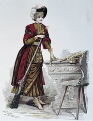 Caça, mulher - em "La Nouvelle Mode", Setembro de 1898.